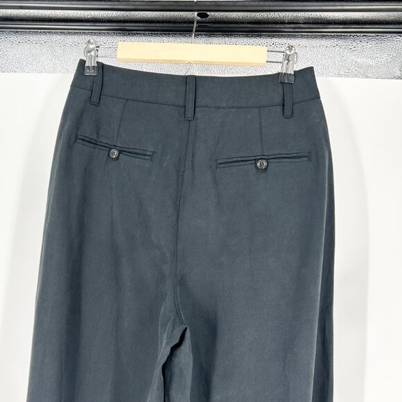 NWT Madewell The Harlow Wide-Leg Linen Blend Pant in True Black - Picture 6 of 8